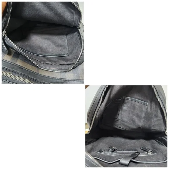 Authentic Burberry Smoked Check Backpack Black